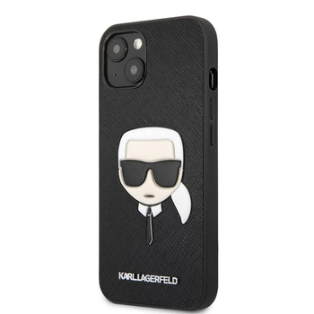 Karl Lagerfeld Saffiano Ikonik Karl`s Head - Etui iPhone 13 (czarny)